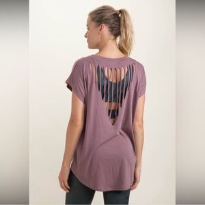 Mono B open back mauve gym/errand top